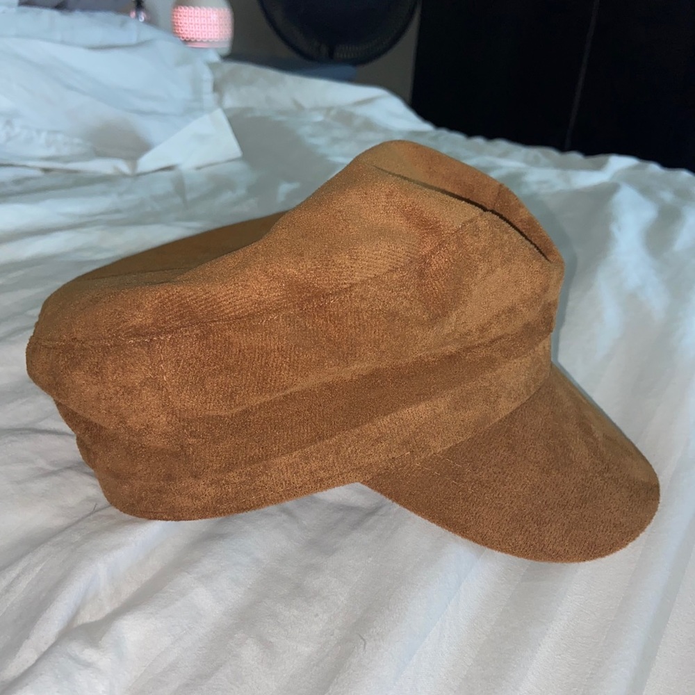 Faux suede tan conductors hat!